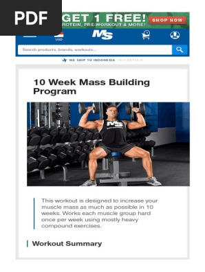 10 Week Mass Building Program Html Pdf Pdf Weight Training Physical Exercise