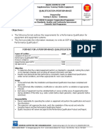 Qualification Performance For Equipment