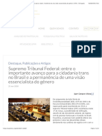 Supremo Tribunal Federal/ entre o importante avanço para a cidadania trans no Brasil e a permanência de uma visão essencialista do gênero | SPW – Português