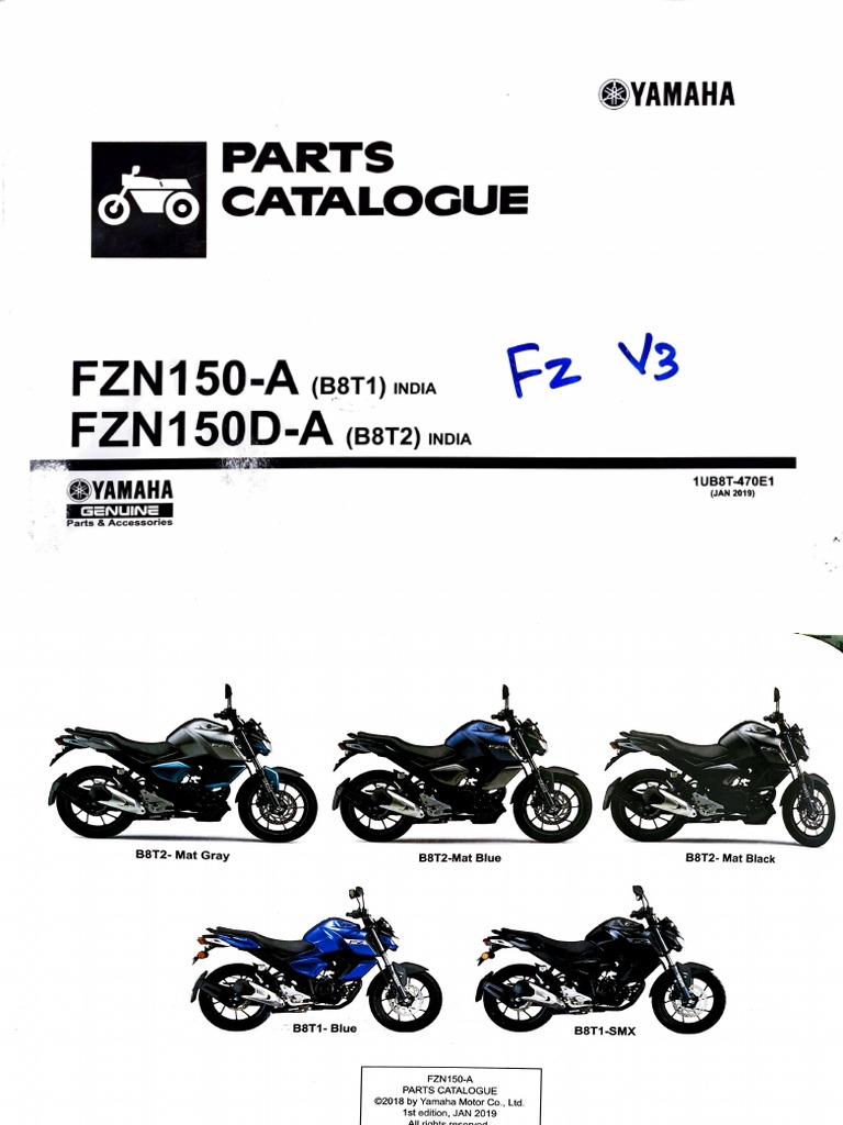 Yamaha fz v3 spare parts price list shop
