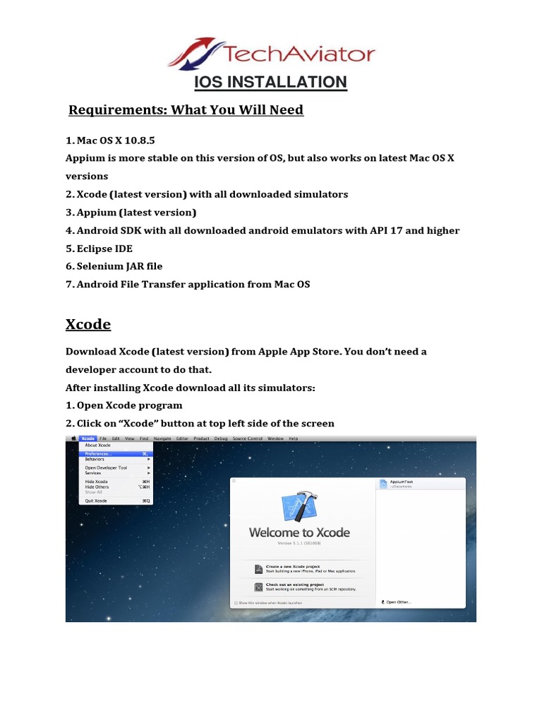 iOS Installation Guide for Appium Setup | PDF