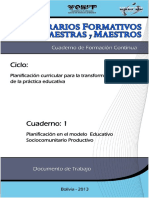 Cuaderno Planificacion en El Modelo Sociocomunitario Productivo 1 PDF