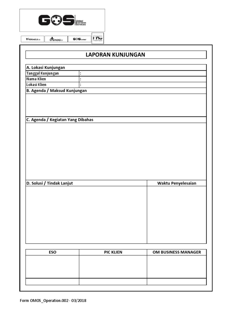 Contoh Laporan Kunjungan Kerja