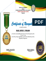 Certificate of Recognition: Mae Anne F. Prado