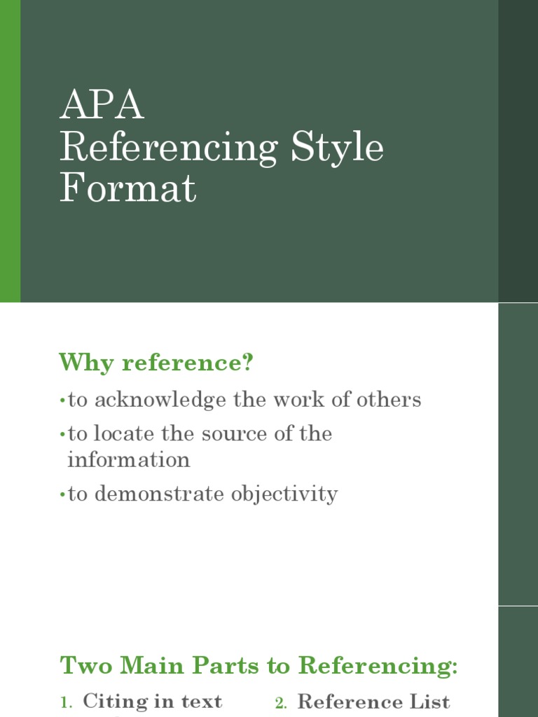 APA Referencing Guide | PDF | Citation | Cognitive Science