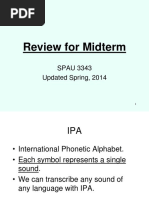 Phonetics Midterm Review