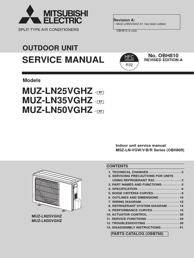 Mitsubishi Electric Heat Pump Outdoor Unit Service Manual_MUZLN25