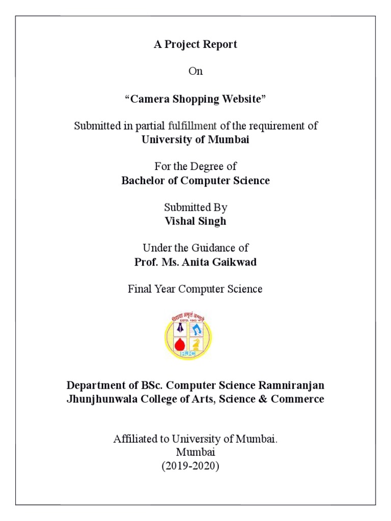 Camera Shopping Website Project Report | PDF | Software Testing ...