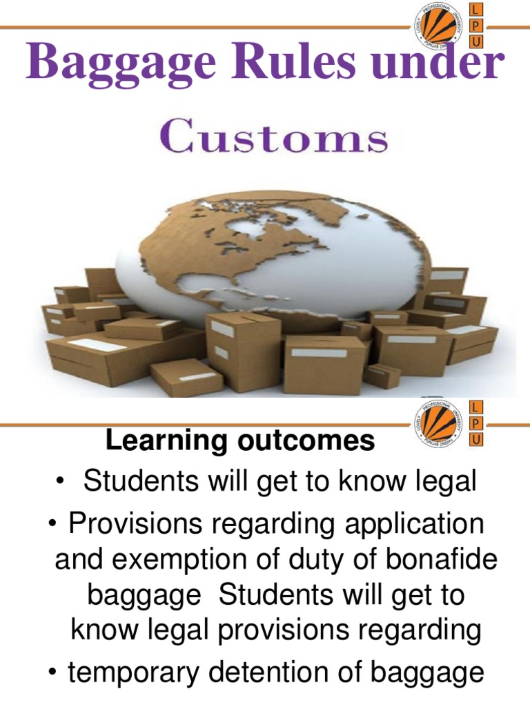 Baggage Rules PDF Customs Public Law