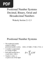 Positional Number System Numeric Values 