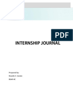 Internship journal entry by Roselle Zarate