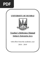 University of Mumbai: Teacher's Reference Manual