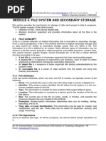 Module 4. File System and Secondary Storage