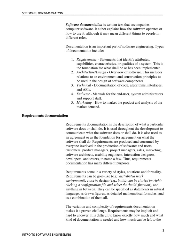 Software Documentation Is Written Text That Accompanies | PDF ...