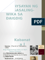 Kasaysayan NG Pagsasaling Wika Sa Daigdig