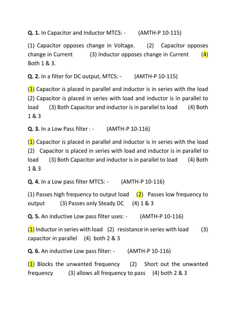 MCQ Filters Master PDF Electronic Filter Low Pass Filter