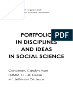 Portfolio in Disciplines and Ideas in Social Science: Canceran, Carolyn Mae HUMSS 11 - St. Louise Mr. Jefferson de Jesus