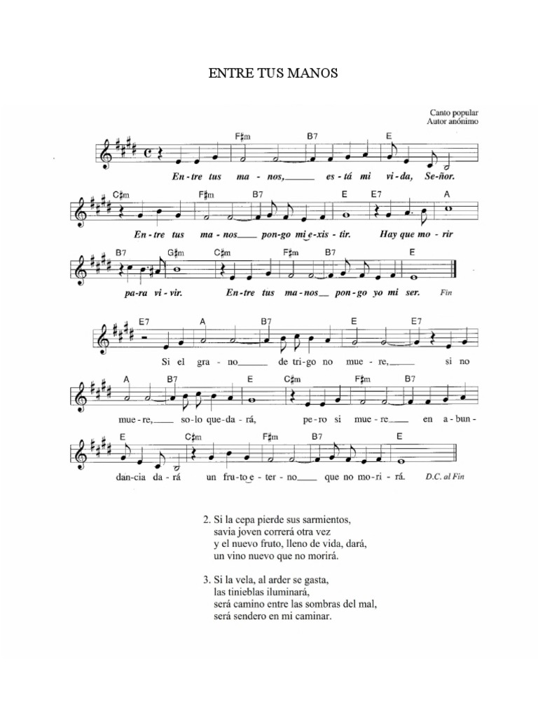 Entre Tus Manos PDF | PDF