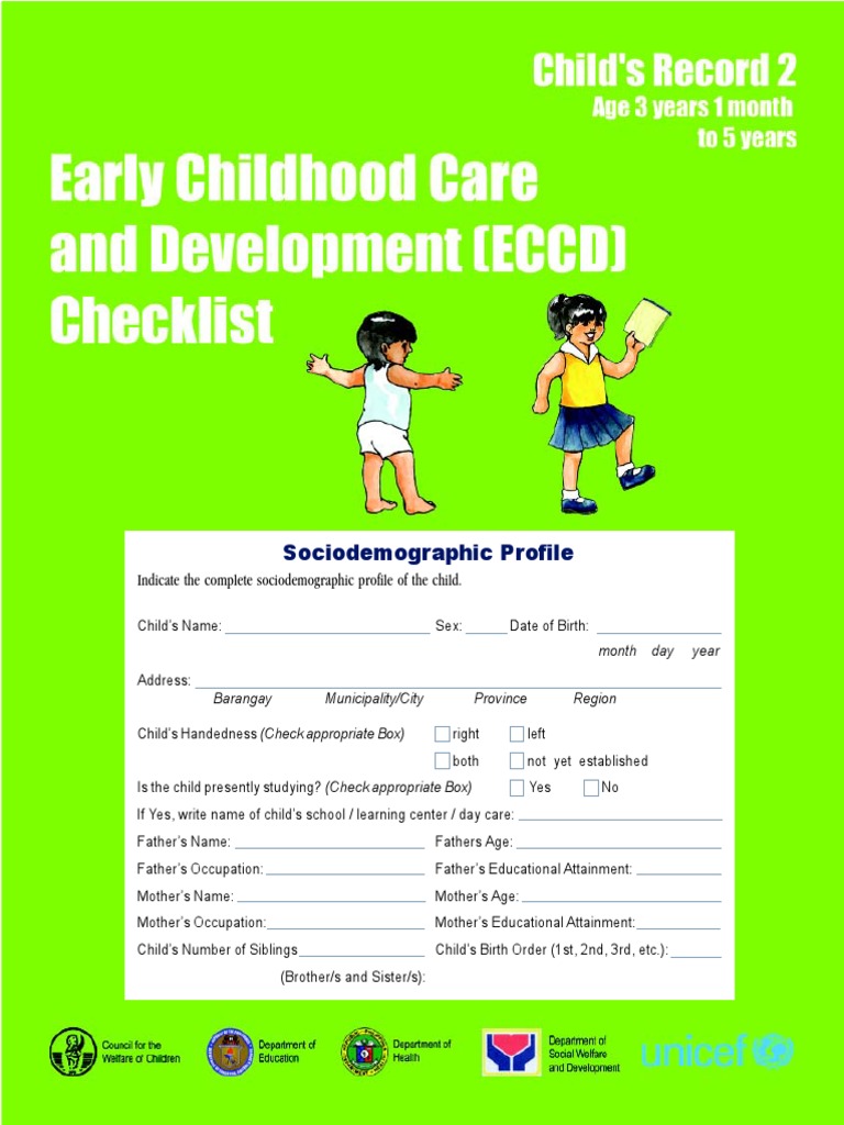 ECCD Checklist PDF | PDF | Wellness