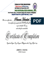 DepEd Certificate Completion Nursery Preschool