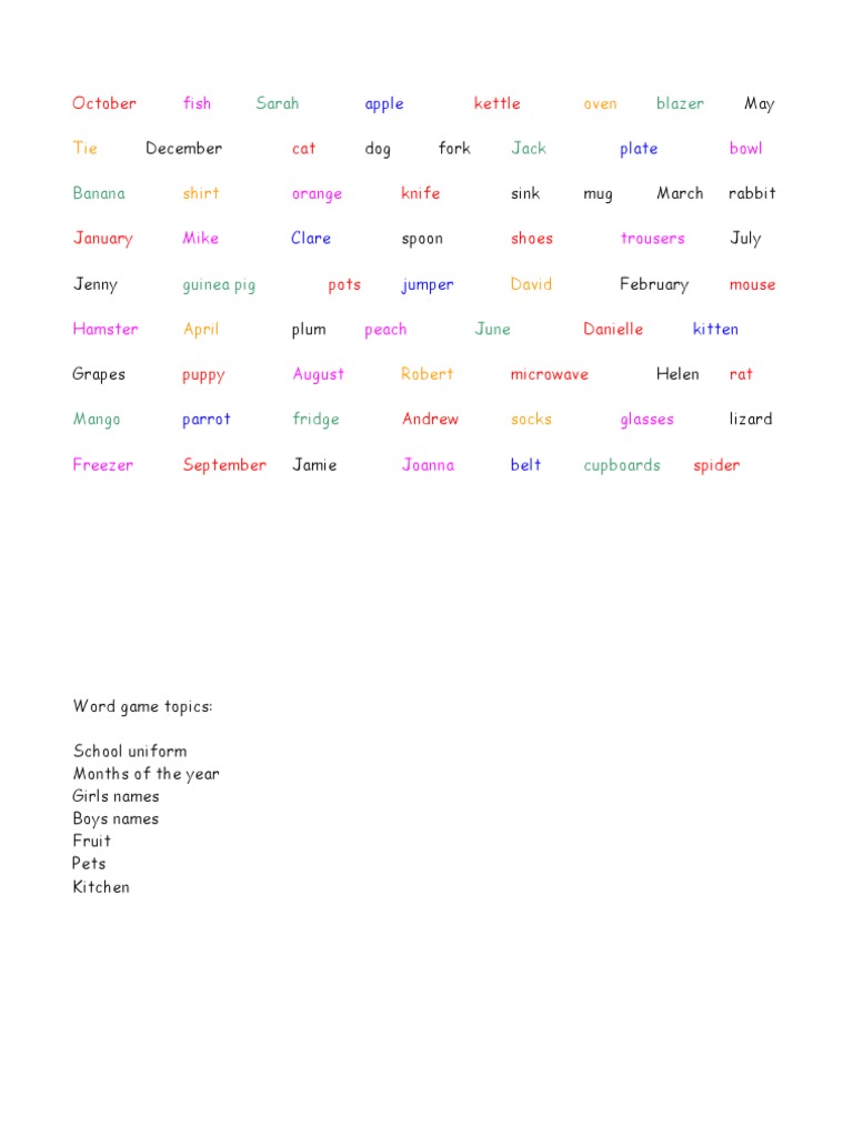 Word Game | PDF