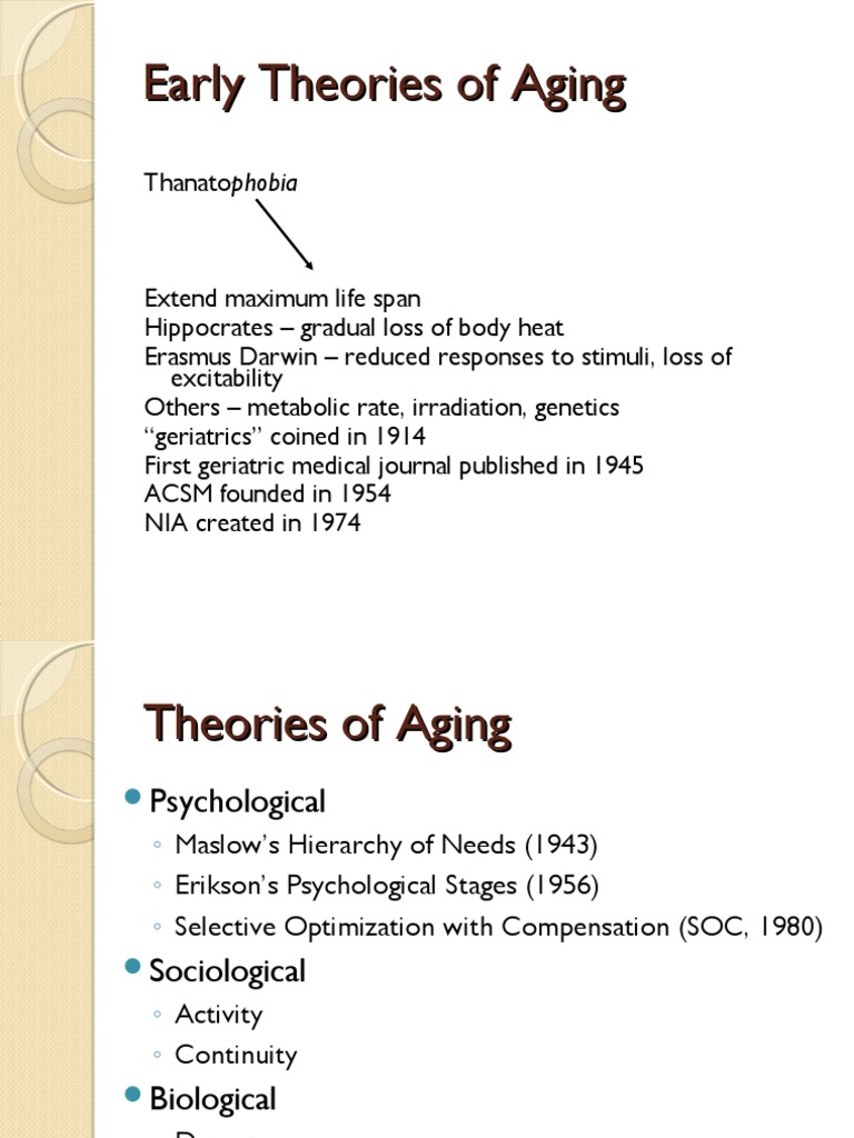 Theories of Ageing | PDF | Senescence | Ageing