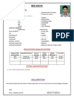 Sanjib Shyamal: Bio-Data