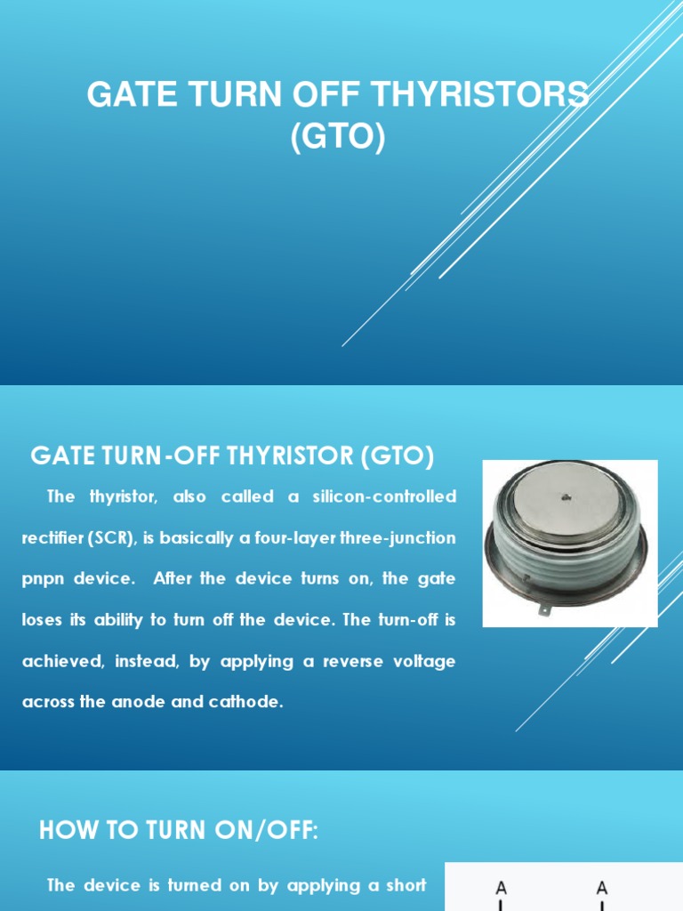 Gate Turn Off Thyristors GTO PDF Electrical Resistance And