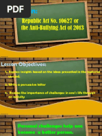 Republic Act No. 10627 - Anti-Bullying Act of 2013 | PDF