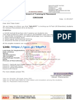Link:: Department of Training & Placement Circular