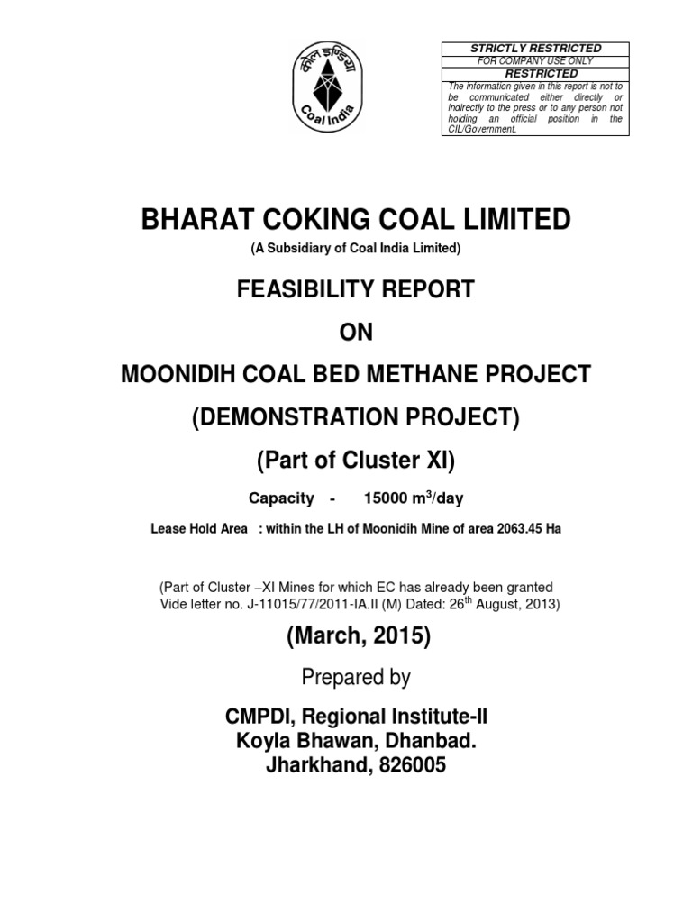 Moonidih Coal Bed Methane Feasibility | PDF | Coalbed Methane | Casing ...