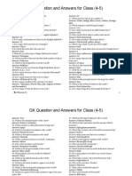 GK Questions for Class 4-5