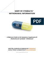 Summary of Cymbalta Withdrawal Information