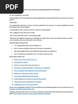 How to write a CV