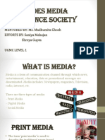 How Does Media Influence Society: MENTORED BY: Ms. Madhumita Ghosh EFFORTS BY: Saniya Mahajan Shreya Gupta Ugmc Level 1
