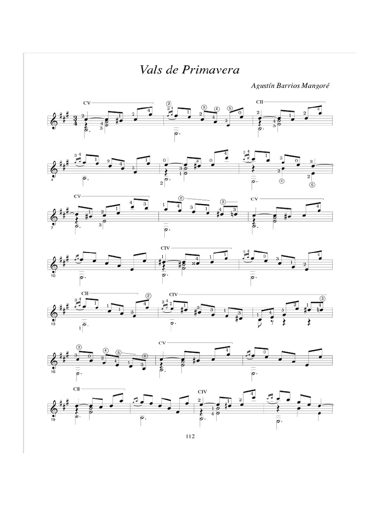 Vals de Primavera Agustin Barrios PDF PDF