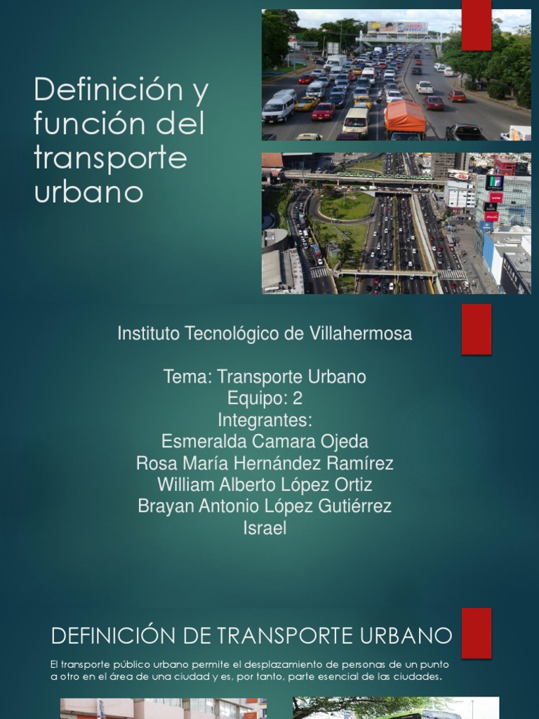 Definición y Función del Transporte Urbano | PDF | Transporte público ...