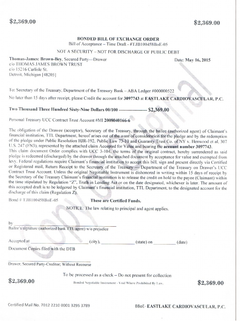 Return of Deposit Eastlake Cardiovascular BLK PDF Restitution