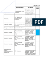 Cronograma de Actividades Ayuda Mutua