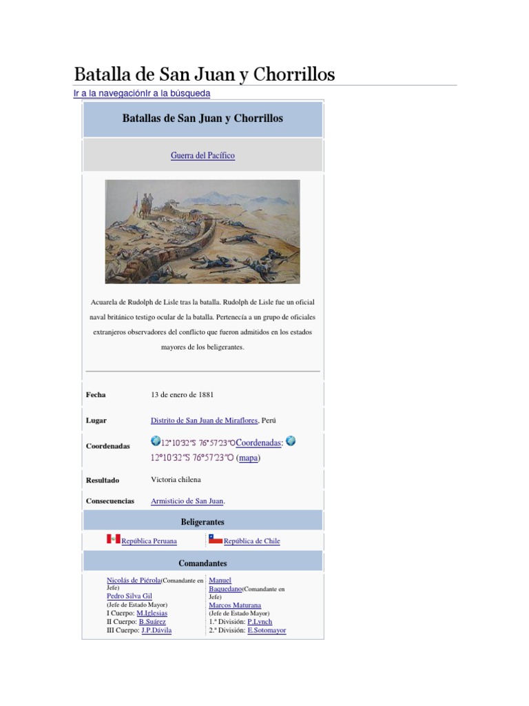 Batalla de San Juan y Chorrillos 2 | PDF | Organización militar | Guerra