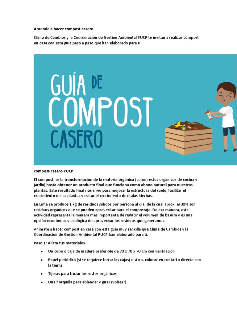 Guía Básica Para Hacer Compost Manual Del Buen Compostador – LVJC