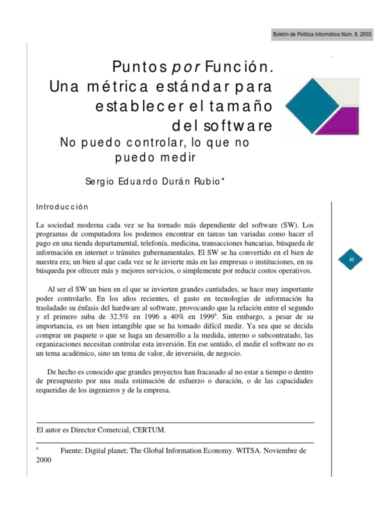 Puntosxfuncion PDF | PDF