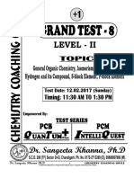 Grand Test 8 Organic Chemistry Level 2