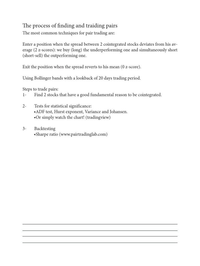 Pair Trading Techniques and Strategies | PDF | Finance & Money Management