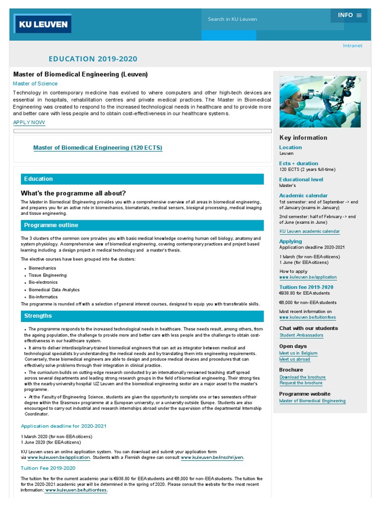 Master of Biomedical Engineering | PDF | Biomedical Engineering ...