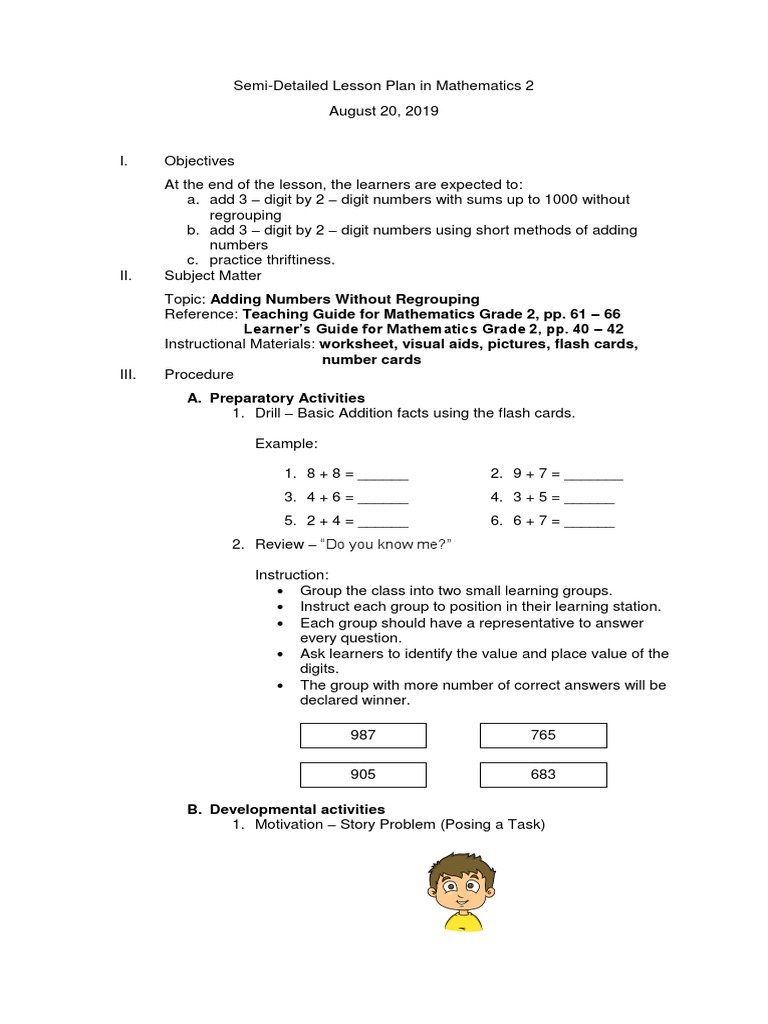 Math Lesson Plan for Grade 2 | PDF | Lesson Plan | Learning