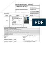 Gawa International Co., Limited Profoma Invoice