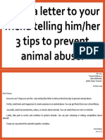 Write A Letter To Your Friend Telling Him/her 3 Tips To Prevent Animal Abuse