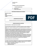 Informe de Avance Psicopedagogico