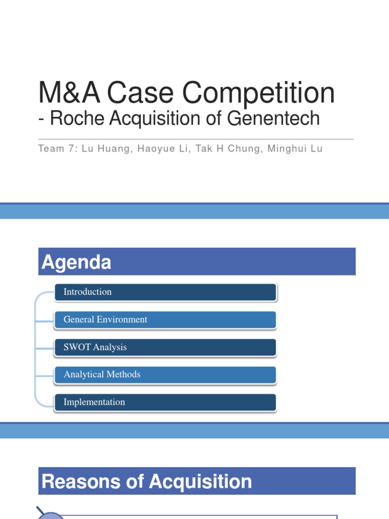 Roche-Genentech Acquisition Analysis | PDF | Discounted Cash Flow ...